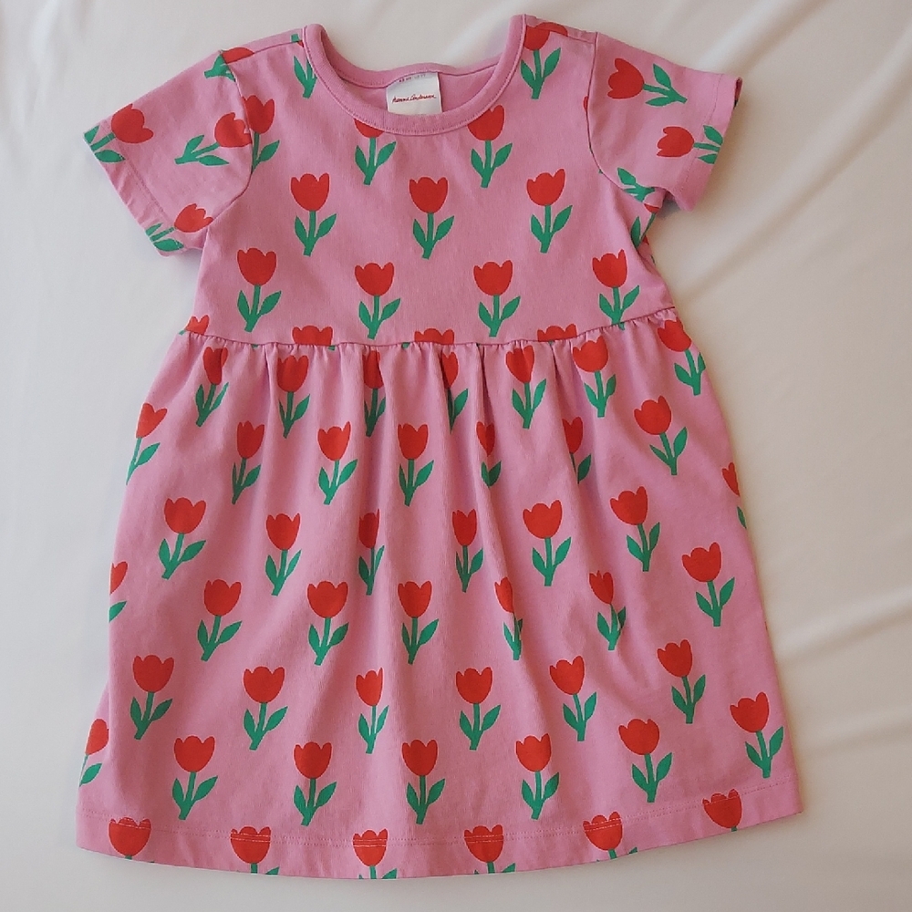 Pink and Red Tulip Kids Dress